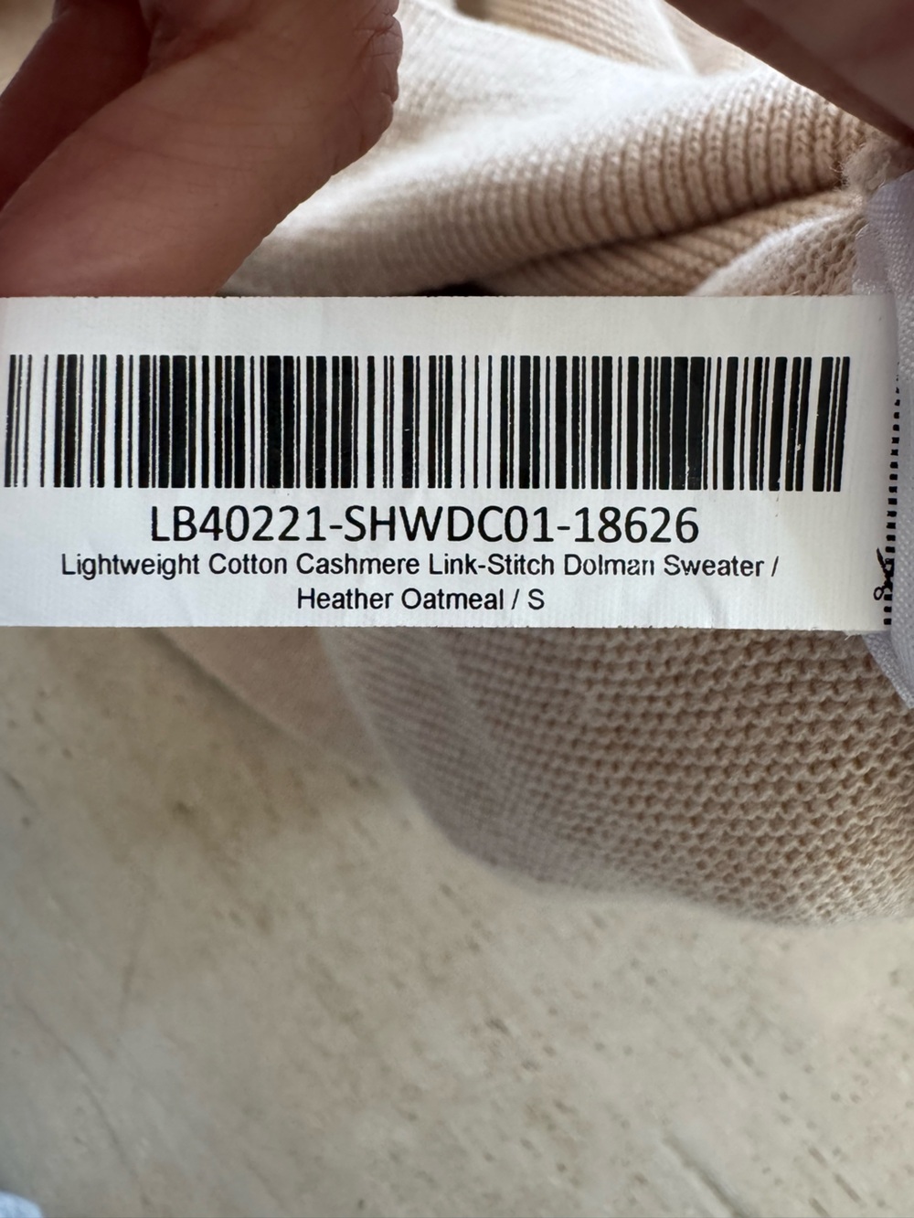 Quince Lightweight Cotton Cashmere Link-Stitch Dolman Sweater Heather Oatmeal S - Picture 5 of 5